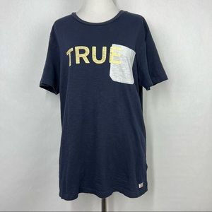 True Religion Blue Crew Neck Men’s Short Sleeve T shirt Size Medium
